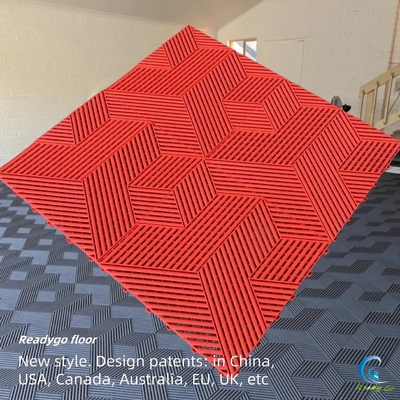 کاشی های قرمز سنگین 40x40 سانتی متر فرش گاراژ بزرگ