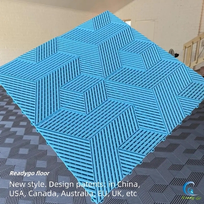 400x400 خاکستری گاراژ کف کاشی مات پایان نصب Interlock