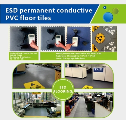 کاشی کف ESD رسانا کاشی PVC ضد ایستاتیک متصل