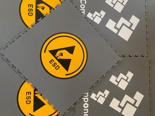ESD Interlocking PVC Garage Floor 10 Ohm کاشی های کف ESD
